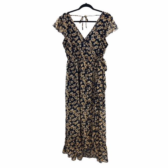 Band of Gypsies Dresses & Skirts - BAND OF GYPSIES Navy Blue Floral Maxi Dress Medium